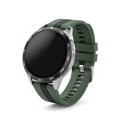 Groen zwart silicone horlogebandje 22 mm Geschikt voor serie samsung galaxy watch 3 (45 mm) / Galaxy Watch 46 mm voor dames en heren – verwisselbare smartwatch band met tweekleurig ontwerp en metalen gesp als vervangend horlogebandje