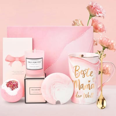 Persoonlijk 330 ml Kopje en Kaarsenset voor Moederdag - Luxe Cadeau voor Vrouwen