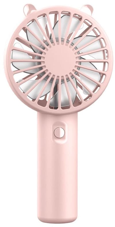 Drie handzame miniventilatoren, drie instelbare windsnelheden, krachtige luchtstroom, laag geluidsniveau, oplaadbaar via USB, batterijgevoede zakventilator - roze