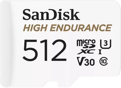 SANDISK High Endurance microSDXC Geheugenkaart – 512 GB – Class 10 – 100MB/s – Inclusief SD-adapter