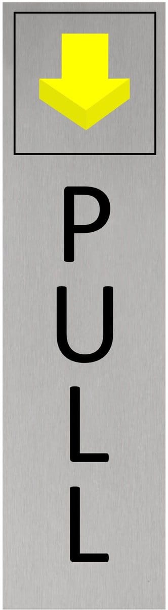 CombiCraft aluminium deurbordje pull verticaal - Gele pijl