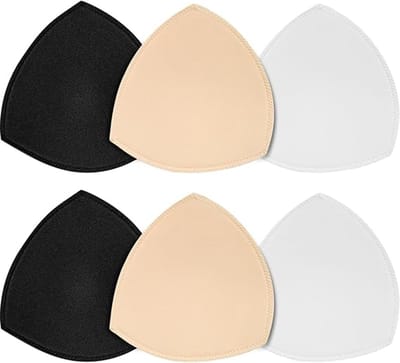 3 paar BH-pads, uitneembare inzetstukken voor sport-bh's en bikinitops – gewatteerde BH-cups voor dameszwemkleding - Zeer ademend en comfortabel - 5.5*5.7Inch - voor badkleding, bh's met inlegvakjes, avondjurken, trouwjurken, truien（L）