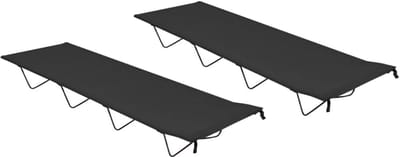 Campingbedden Set - Vouwbedden Veldbedden - Outdoor Slapen - Stabiel Stalen Frame - 180x60x19 cm - Zwart