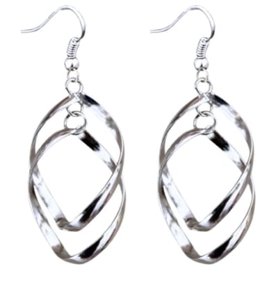 Zilver Oorbellen -nihala twist -zilverkleur 4.5 cm- Charme Bijoux