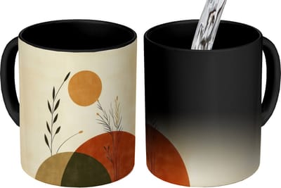 Magische Mok - Foto op Warmte Mokken - Koffiemok - Planten - Abstract - Vormen - Magic Mok - Beker - 350 ML - Theemok
