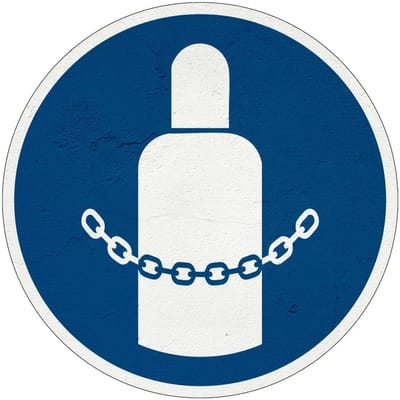 Gasflessen vastmaken gebodsbord - M046 | Sign Again materiaal | 10 cm