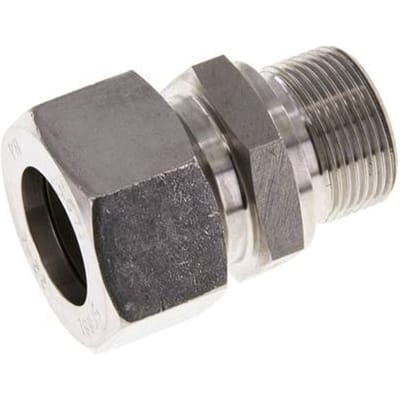 M26x1.5 Buitendraad x 22L RVS Rechte Snijring Koppeling 160 Bar DIN 2353 - FL2S-MC-ST-M26-22-L