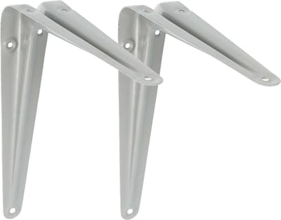 AMIG Plankdrager/planksteun van metaal - 2x - gelakt zilver - H175 x B150 mm