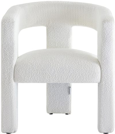 Vente-unique Fauteuil in wit bouclé FAVINA