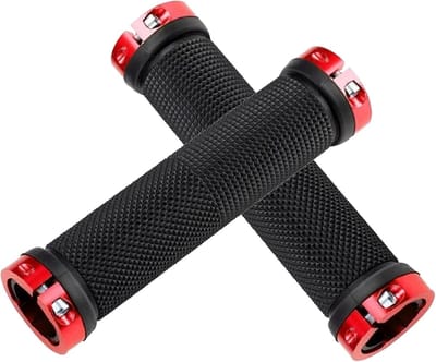 Fiets Handvatten - Stuurknoppen Handgrepen - Comfortabel Fietsen - Dubbele Sluiting Antislip - Rood