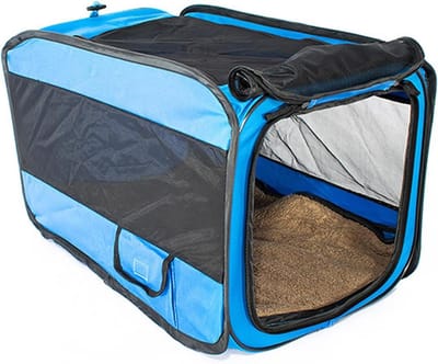 Opvouwbare Huisdierkooi - Draagbare Kennel - Veilig Vervoer - Waterdichte Bodem - 77x485x48cm - Blauw