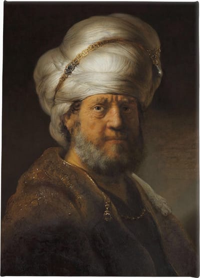 Man in oosterse kleding | Rembrandt van Rijn | 1635 | Canvasdoek | Wanddecoratie | 20CM x 30CM | Schilderij | Oude meesters | Foto op canvas