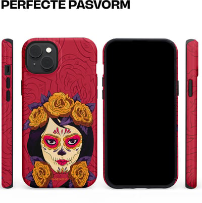 Casetastic Hoesje Geschikt voor Apple iPhone 15 Plus Magsafe - Stijlvolle Beschermende Duo-layer Case - Middernachtmasker