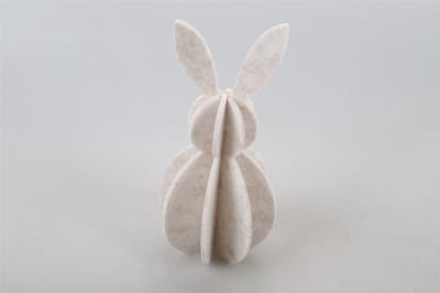 Vilten decoratie konijn L beige 8.5x8.5x18cm