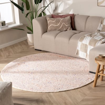 NATURL. Rond wollen vloerkleed - Feline Pastel - Ø 160cm