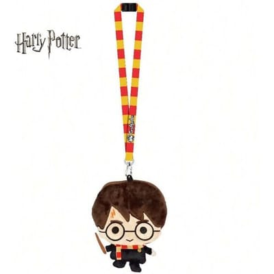 Warner Bros. 1 st. Harry Potter pluche sleutelhanger officieel gelicentieerd, Hogwarts Gryffindor thema, film en anime accessoire, cadeau