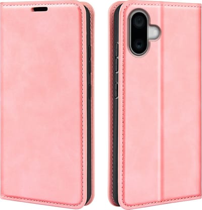 MobyDefend Hoesje - Geschikt voor iPhone 16 Plus - Luxe Wallet Bookcase (Magnetische Sluiting) - Roze