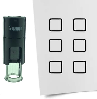 CombiCraft Stempel Lege checkbox of vierkant 10mm rond - zwarte inkt