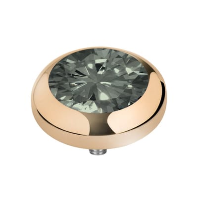 Melano Vivid Basic CZ Steentje Transparant Black | Goud