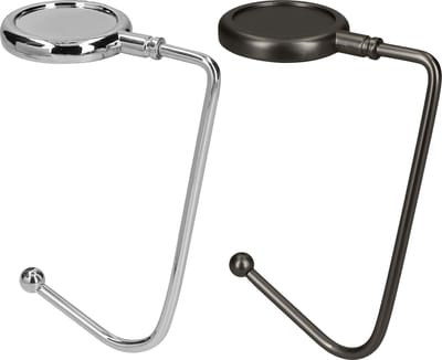 kwmobile 2x tassenhaken voor tafel - Set van draagbare tashangers - Tassenhangers voor tafel of kast - In zilver / mat zwart
