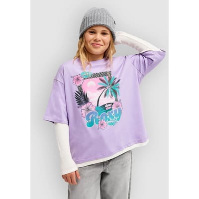 Roxy Rain Falls T-shirt Met Korte Mouwen Paars 10 Years Meisje