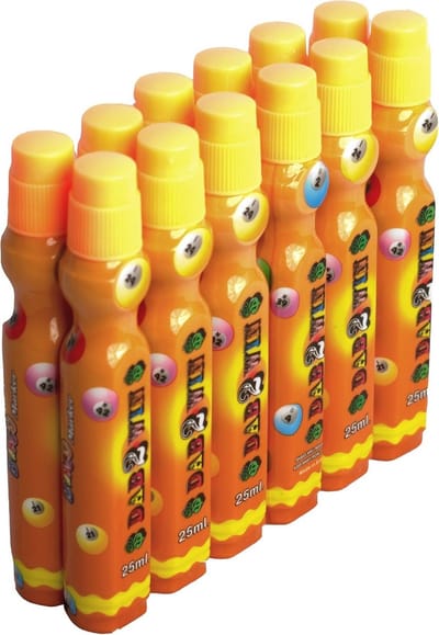 12x 25ml Oranje Slimline Bingo Dabbers - Perfect voor Bingo Kaartjes