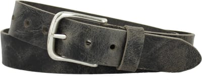 Leren Riem Dames/Heren | 4cm breed | Riemmaat: 115cm (totale lengte: 130cm) | 100% echt leer | Kleur: grijs | Nikkelvrije gesp