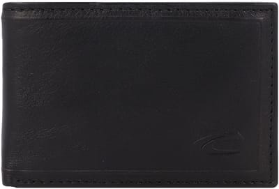 camel active Leren Portemonnee Wood Horizontal Wallet Black Zwart