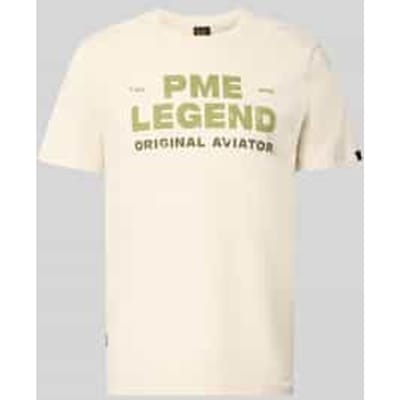 T-shirt met ronde hals en labelprint