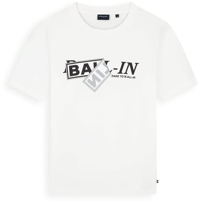 Ballin Amsterdam - Heren Regular fit T-shirts Crewneck SS - Off White - Maat XS