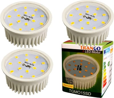 Trango Set van 3 MO15*3 LED Module Ultra Flat 5 Watt slechts 2.3cm hoog 3000K warm wit ter vervanging van GU10 & MR16 halogeenlampen voor inbouwarmaturen, plafondspots, inbouwspots, plafondlampen
