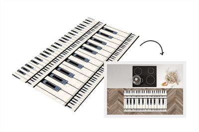 Keukenloper - Loper keuken - Piano - Patronen - Muziek - 120x60 cm - Keukenloper vinyl