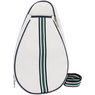Tennis Tas met Verstelbare Schouderband voor Dames Heren Houdt Tennisracket Badmintonracket Andere Accessoires Canvas wit