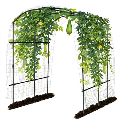 Tuinbooglatwerk - Voor tuin en buiten - 220 cm hoog roestvrijstalen frame - Voor klimplanten, groenten of bruiloftsdecoratie