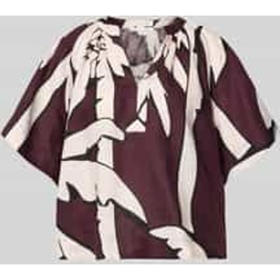Boxy fit linnen blouse in alloverlook