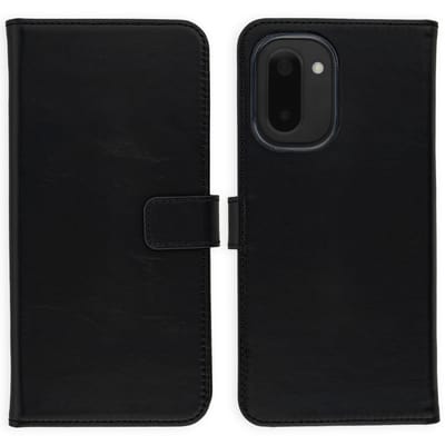 Selencia Hoesje - Geschikt voor OnePlus 15R - Echt Lederen Bookcase - Zwart