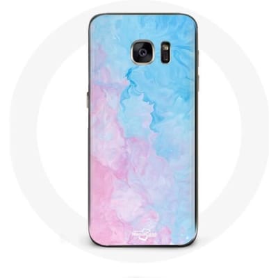 Coque - Samsung - Galaxy S7 - Souple - Protection - Bleu/Rose roze