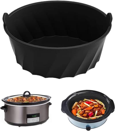 Slowcooker Voering - Hittebestendige Insert - Gemakkelijk Koken - Herbruikbaar Siliconen Materiaal - 6-8 Liter - Zwart