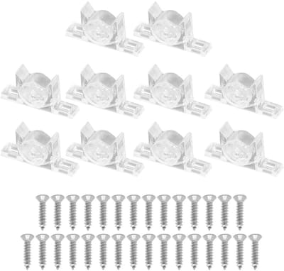 Dailygoods- Frontkastclips 10-pack - Valse Kastladeclips - Acryl Bevestigingsclips - Voor Keukenfronten - Voor Houten Meubels - Inclusief Schroeven - Ladeclips