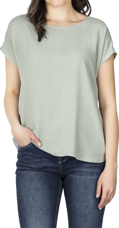 DENIMFY Dames Blouse DFJule regular fit Groen L Ronde Hals Volwassenen Zomertop - Zomerblouse
