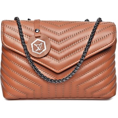 Luisa Vannini Brown Rundleer Tas