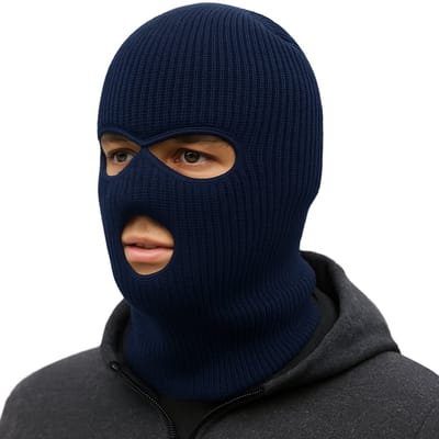 Facemask - Sportmuts - Driegats Muts - Skimuts -  Bivak - Balaclava - Navy Blauw  - One Size
