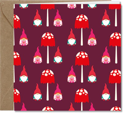 Tallies Cards wenskaarten - blanco kaart, zonder boodschap, kabouters, herfst – RETRO collectie - 4 kaarten met envelop – duurzaam