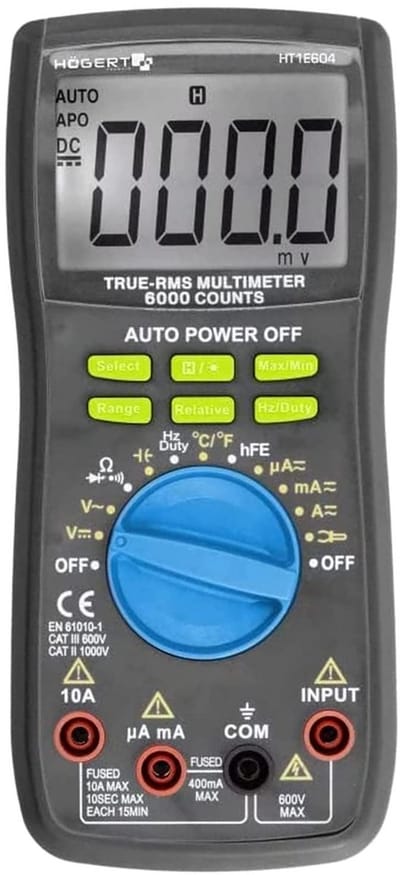 Multifunctionele Digitale Multimeter tot 600V/10A met Auto-Range en LCD