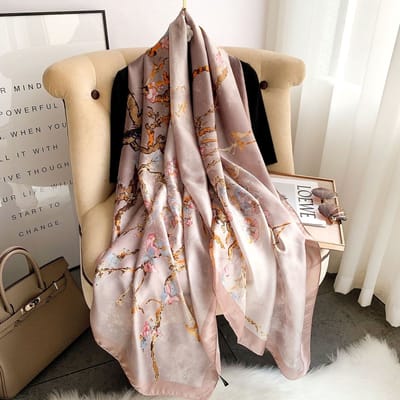 Zachte Imitatiezijde Sjaal 90x180 cm voor Dames - Hoofddoek, Bandana en Halsdoek-F-196 - Lilac