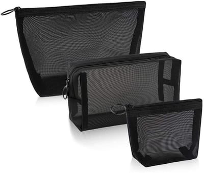 Make-up tasjes set van 3 - zwart - diverse maten - ideaal voor onderweg - ShopVlot