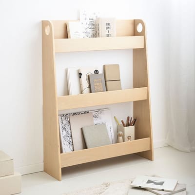 Petite Amélie Houten Boekenrek kind - Kinderboekenkast met Drie Schappen - Montessori boekenkast voor kinderkamer - Naturel