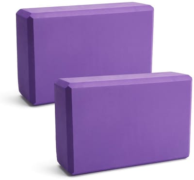 Unyqoos® Set van 2 paarse yogablokken met antislip en hoge dichtheid voor veelzijdige oefeningen