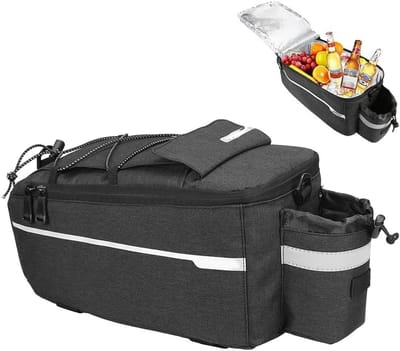 Thermotas Fietstas - Bagagedrager Tas - Boodschappen Vervoeren - Isolerende Voering - 38 x 15.5 cm - Zwart