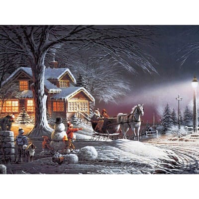 5D diamant borduurwerk landschap ronde boor kerst diamant schilderij 20X30CM gray